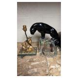 Black panther ceramic tv lamp & deer family lamp