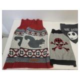 3 dog sweaters 2 Eddie Bauer and bandana small