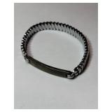 Silver tag  ID bracelet Marked Sterling .370oz