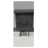 Vintage black metal mailbox 15in x10in