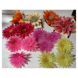 Colored flowers  with clips