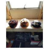 Group of three vintage ladies fur hats. Two have