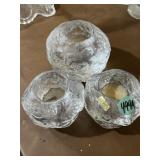 Trio of Kosta Boda Snowball Votives