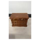 Wooden jewelry box with costume jewelry