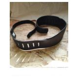 3" leather guitar strap with locking attachments. 3" leather guitar strap with locking attachments.