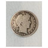 1908 Barber half dollar 1908 Barber half dollar