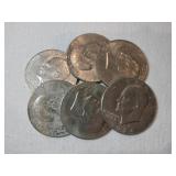 6 Eisenhower dollar coins 70s 6 Eisenhower dollar coins 70s