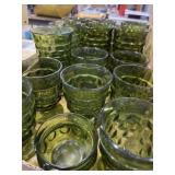Indiana Glass Company cubist footed tumblers Indiana Glass Company cubist footed tumblers