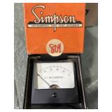 Vintage Simpson Electric analog panel meter Vintage Simpson Electric analog panel meter