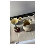 Hall & McCoy pottery creamer, and extra bowl and Hall & McCoy pottery creamer, and extra bowl and