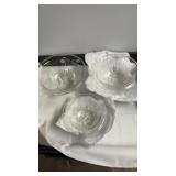Star pattern glass bowls set x3 10 -8-7 inch Star pattern glass bowls set x3 10 -8-7 inch