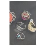 Large Cocktail Ring Collection Costume Jewelry Large Cocktail Ring Collection Costume Jewelry