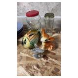 Assortment of different figures, honey glass jar Assortment of different figures, honey glass jar