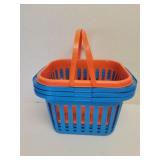 5 plastic baskets with handles 10x8x6in 5 plastic baskets with handles 10x8x6in