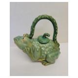 Vintage Majolica-style frog teapot 8in Vintage Majolica-style frog teapot 8in