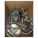 Mix of silver plate servingware Mix of silver plate servingware