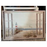 Canvas beach photo with lighthouse wall decor Canvas beach photo with lighthouse wall decor
