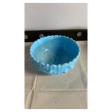 Fenton blue marble 7 inch round bowl Fenton blue marble 7 inch round bowl
