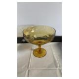 Amber champagne glass empoli art glass large Amber champagne glass empoli art glass large