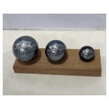 Harley-Davidson branded marbles w/wooden display Harley-Davidson branded marbles w/wooden display