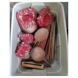Bin of vintage percussion instruments. Muyus Bin of vintage percussion instruments. Muyus
