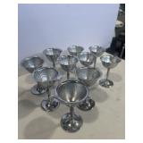 Sets of 6 & 4 vintage hammered chrome cocktail Sets of 6 & 4 vintage hammered chrome cocktail