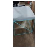 Green metal frame foot stool Green metal frame foot stool