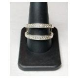 Silver double row Stone ring marked 925 size 10. Silver double row Stone ring marked 925 size 10.