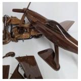 2 LARGE Wood Models Harley Style Motorcycle 2 LARGE Wood Models Harley Style Motorcycle