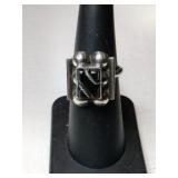 Silver ring black onyx  marked 925 size 6.5. Silver ring black onyx  marked 925 size 6.5.