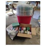 Group of gift wrapping items: wrap in storage Group of gift wrapping items: wrap in storage