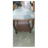 Slate top wooden 26x26x25in side table Slate top wooden 26x26x25in side table