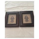 African tribal art in wood and glass frames African tribal art in wood and glass frames