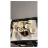 Cameo ware bowl, orange painted 12 oz cup and Cameo ware bowl, orange painted 12 oz cup and