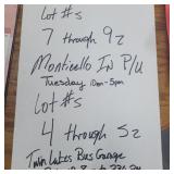 P.U. Info on #5-9 pick 2 locations @ Monticello P.U. Info on #5-9 pick 2 locations @ Monticello