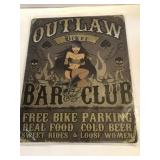 12 in x 15 in metal Outlaw biker sign 12 in x 15 in metal Outlaw biker sign
