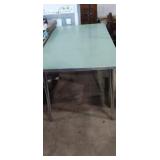 Green laminate top dining table no chairs Green laminate top dining table no chairs