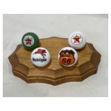 Texaco, mobile gas, Phillips 66 branded marbles w/ Texaco, mobile gas, Phillips 66 branded marbles w/