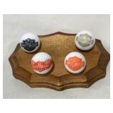 Harley-Davidson branded marbles w/wooden display Harley-Davidson branded marbles w/wooden display