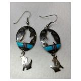 Silver turquoise earrings Marked Sterling Silver turquoise earrings Marked Sterling