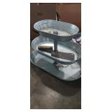 Galvanized 3 tier Planter stand 20x11in base 14in Galvanized 3 tier Planter stand 20x11in base 14in