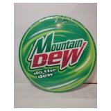 Mountain dew round metal sign 12 in Mountain dew round metal sign 12 in