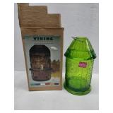 Mcm Viking Green glass candle holder