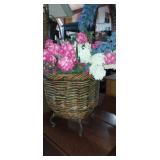 Decrotive Wicker basket Planter with floral