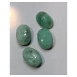 4 light green simulated gems