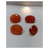 4 orange simulated gems