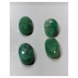 4 light green simulated gems