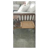 Telephone stand with woven seat bench