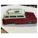 Vintage tin friction toy station wagon