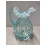Fenton blue pitcher